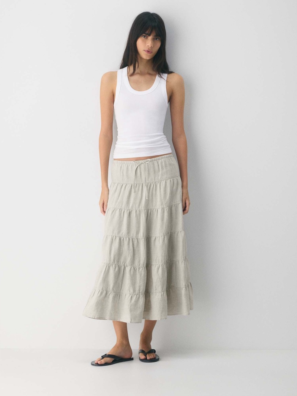 Aritzia Wilfred Bouquet Linen Skirt - Undyed Ecru - XL